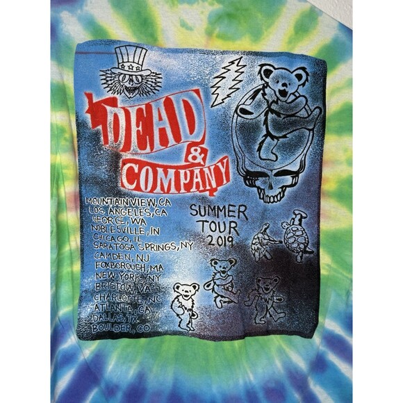 Dead And Company 2019 Tour T Shirt Mens Size Large Grateful Dead Tie Dye Hippie - Picture 11 of 16